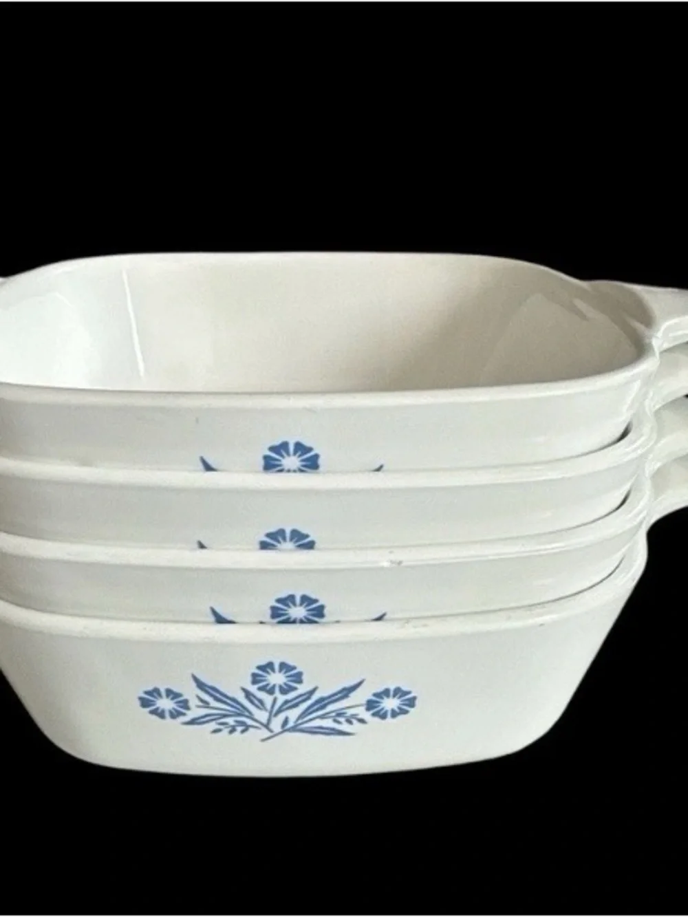 Corningware White Petite Pan with Blue Floral Motif